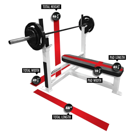 Basic Olympic Flat Bench Press -- Legend Fitness (3105) - Image 2
