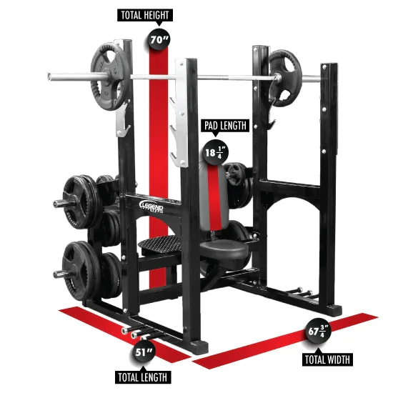 PRO SERIES Olympic Shoulder Bench W/Band Pegs -- Legend Fitness (3242) - Image 2