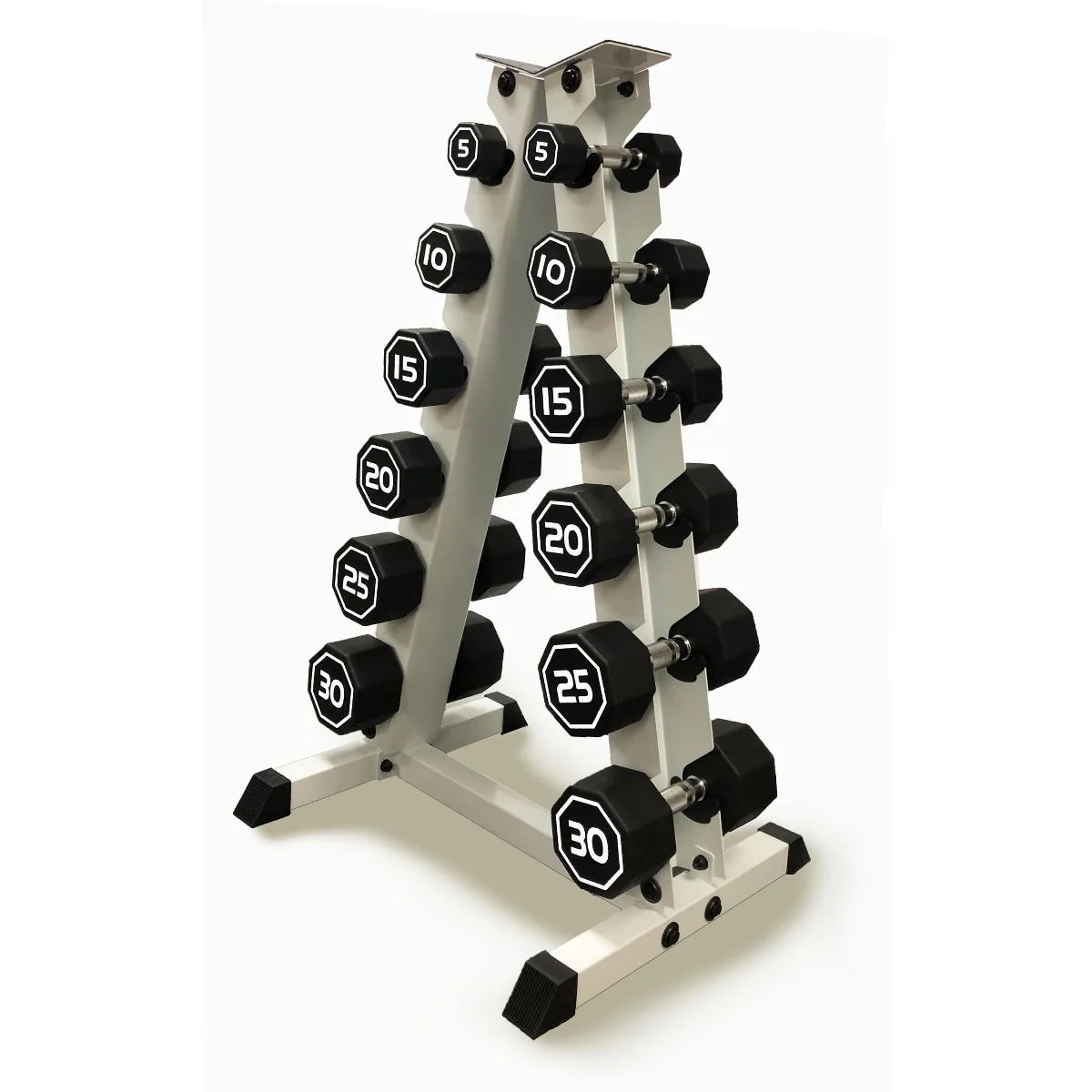 Rubber Coated Octagon Shaped Dumbbells | Apollo Athletics (IR3920) - Image 2
