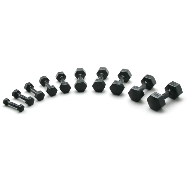 Black Rubber Aerobic Hexagon Dumbbell Club Pack – Ivanko (SW2010-PK-IRD) - Image 2