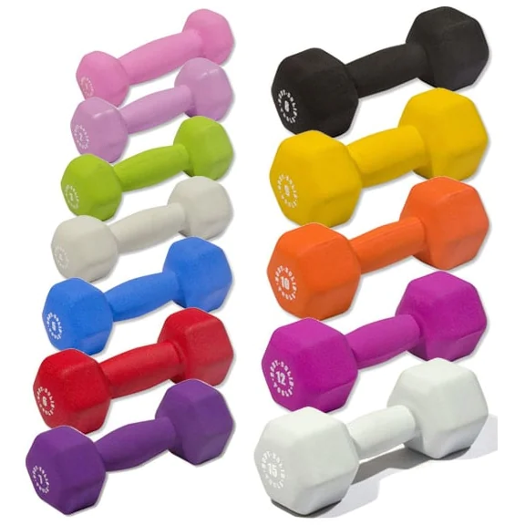 Brightly Colored Neoprene Dumbbell Pairs And Light Sets – Body-Solid (BSTND) - Image 13