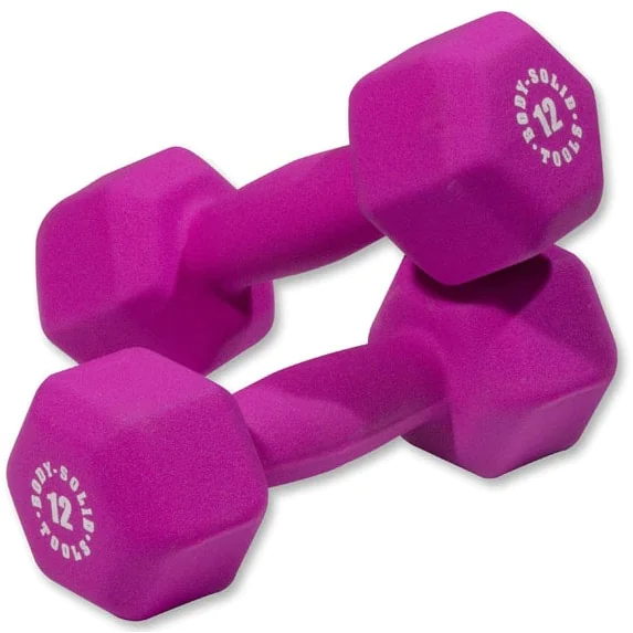 Brightly Colored Neoprene Dumbbell Pairs And Light Sets – Body-Solid (BSTND) - Image 11