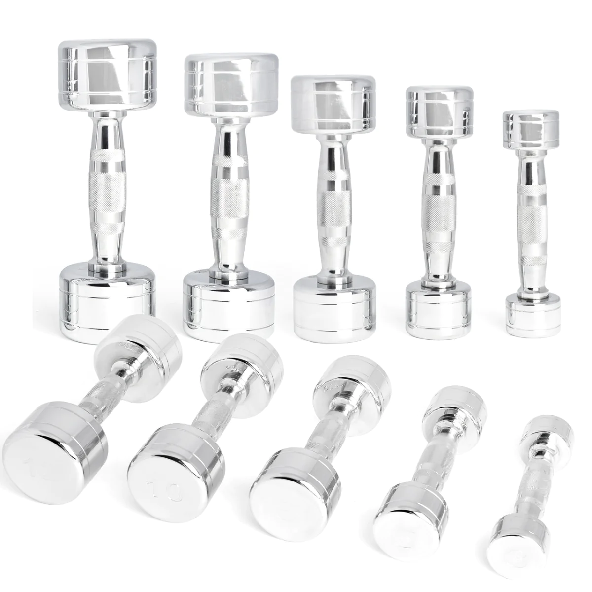 Contoured Handle Chrome Dumbbell Sets – CAP Barbell (SDCG) - Image 2