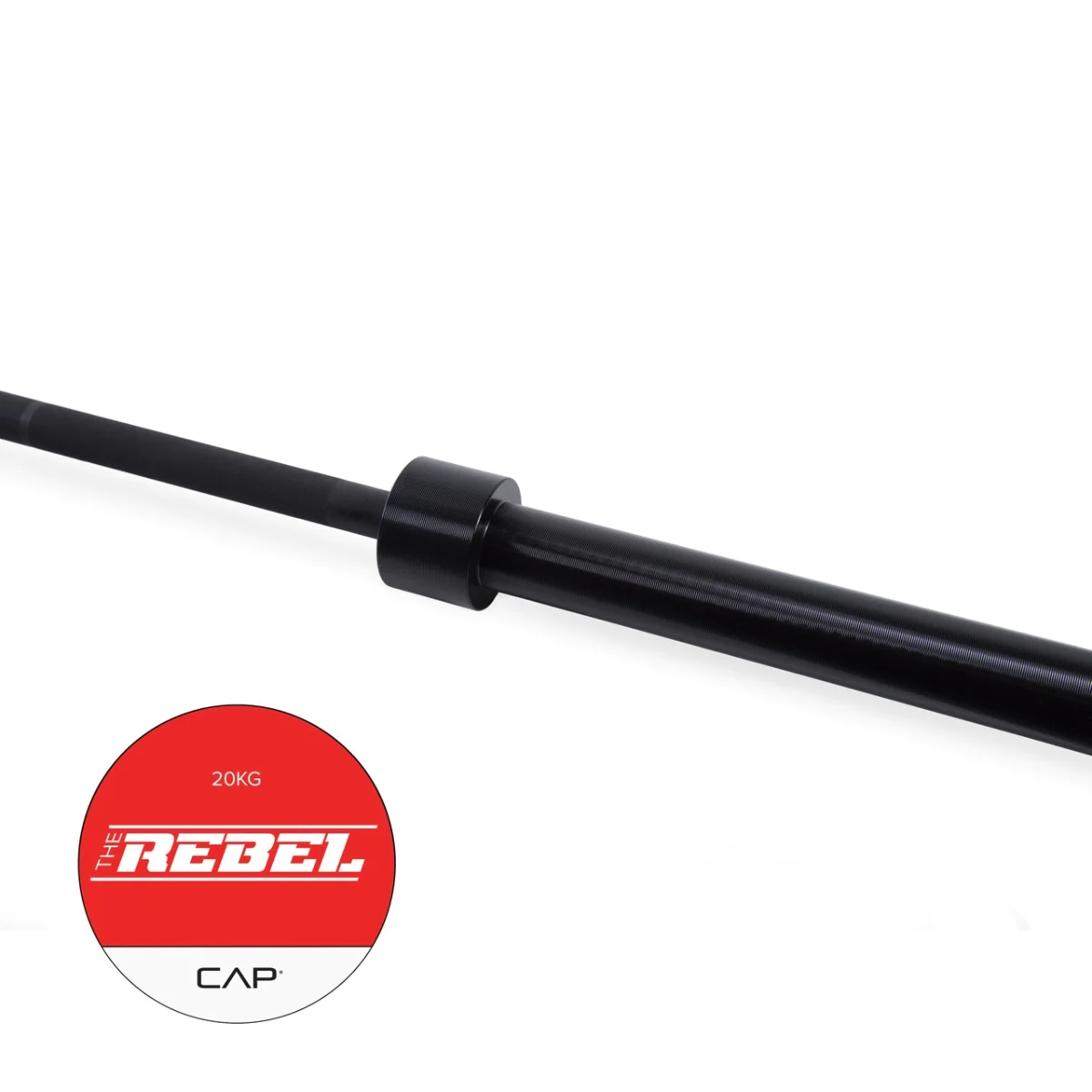 7' Black Oxide "The Rebel" Olympic Power Bar – CAP Barbell (OB-86PBCK2000) - Image 3