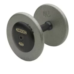 Economy Pro-Style Dumbbells With Gray Non-Machined Plates And Black End Caps – Ivanko (R/EP 1.25B)