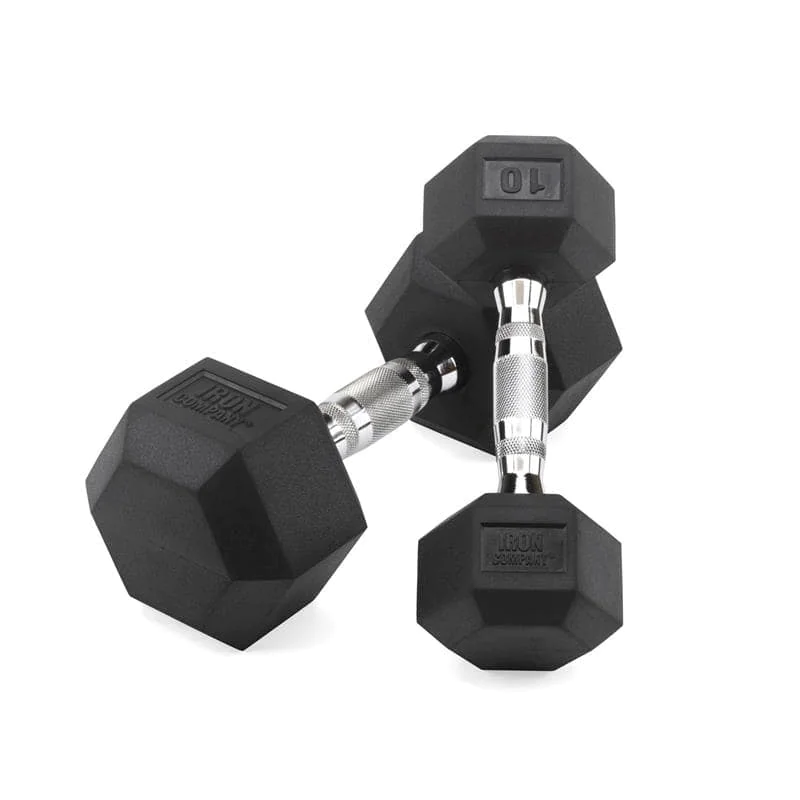 Rubber Hex Dumbbells And Sets | IRON COMPANY (IC-RUB-HEX)