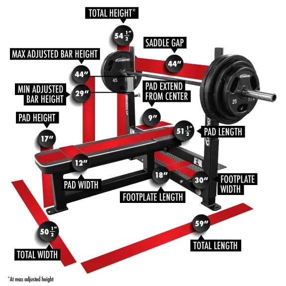 Competition Olympic Flat Bench Press – Legend Fitness (3906) - Image 3