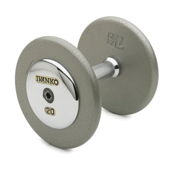 Fully Machined Pro-Style Dumbbells With Chrome End Caps – Ivanko (RM/EPC 1.5)